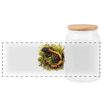 Salamandre de feu Salamandre - Boîte à biscuits avec couvercle en bois - blanc - Devant