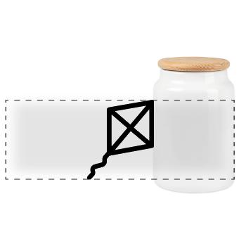 cerf volant - Boîte à biscuits avec couvercle en bois - blanc - Devant