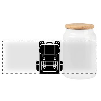Hiking Backpack Trekking Gear - Panoramic Cookie Jar with Wooden Lid - white - Front
