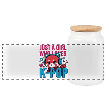Juste une fille qui adore la musique coréenne K-pop, fans de Kpop - Boîte à biscuits avec couvercle en bois - blanc - Devant