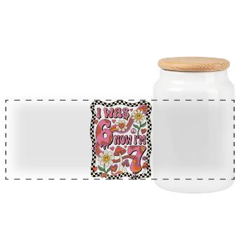 J’avais 6 ans, maintenant 7 - 7. Geburtstag - Boîte à biscuits avec couvercle en bois - blanc - Devant