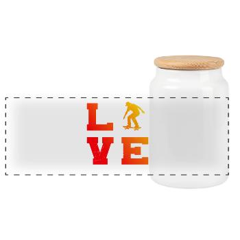 A motif only for skaters - Panoramic Cookie Jar with Wooden Lid - white - Front