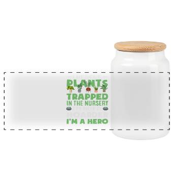 Amateurs de plantes dans la pépinière - Boîte à biscuits avec couvercle en bois - blanc - Devant