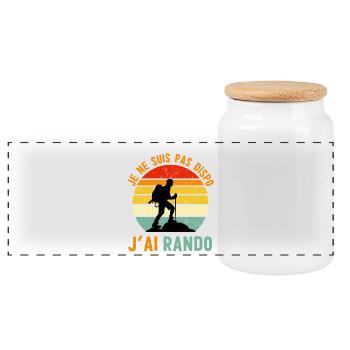 Retro Hike: I'm not available - Panoramic Cookie Jar with Wooden Lid - white - Front