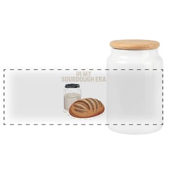 In My Sourdough Era - Panoramic Cookie Jar with Wooden Lid - white - Front