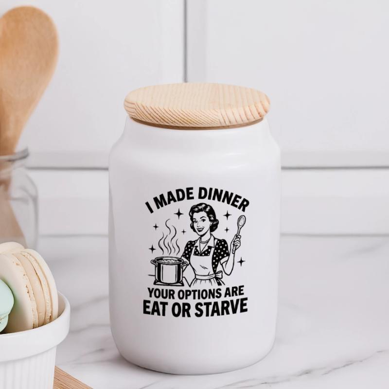 Küchen-Chef: Friss oder stirb! Panorama Keksdose mit Holzdeckel