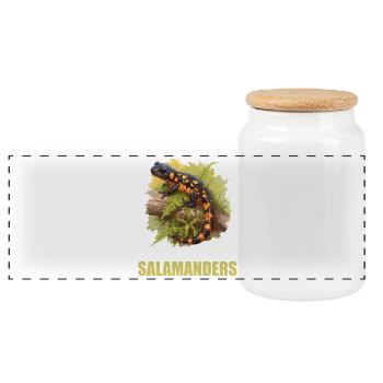 Salamandre de feu Salamandre - Boîte à biscuits avec couvercle en bois - blanc - Devant