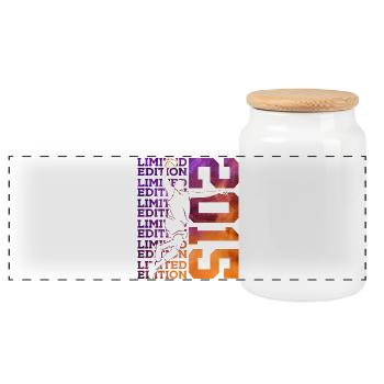 LIMITED EDITION 2015 BASKETBALL 11. GEBURTSTAG - Panorama Keksdose mit Holzdeckel - Weiß - Vorne