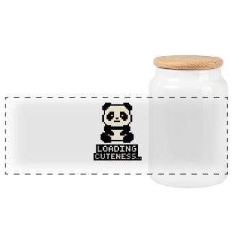 Pixelbaby Charging Cuteness - Panoramic Cookie Jar with Wooden Lid - white - Front