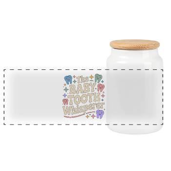 Pediatric Dentist The Baby Tooth Dental Assistant - Panoramic Cookie Jar with Wooden Lid - white - Front