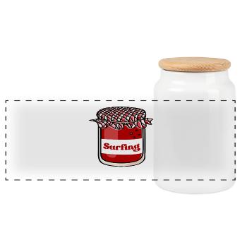Surfing Jam Motiv auf Gläser Print - Panorama Keksdose mit Holzdeckel - Weiß - Vorne