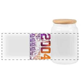 LIMITED EDITION 2004 BASKETBALL 22ND BIRTHDAY - Panoramic Cookie Jar with Wooden Lid - white - Front