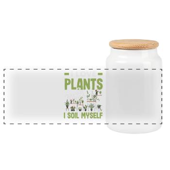 J’adore Plant Lover Plants Plants Succulent Garden - Boîte à biscuits avec couvercle en bois - blanc - Devant