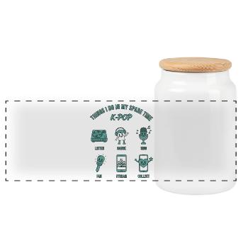 Choses que je fais pendant mon temps libre La musique K-pop adore - Boîte à biscuits avec couvercle en bois - blanc - Devant