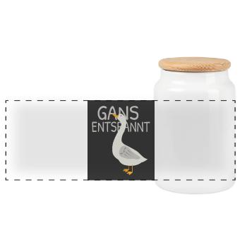Goose Relaxed – Design Humoristic Relax - Boîte à biscuits avec couvercle en bois - blanc - Devant