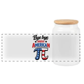 Au revoir Miss American Pi | Graphique du drapeau | Jour Pi - Boîte à biscuits avec couvercle en bois - blanc - Devant