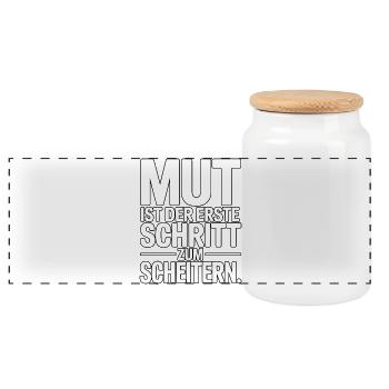 Le courage est la première étape vers l’échec - Boîte à biscuits avec couvercle en bois - blanc - Devant