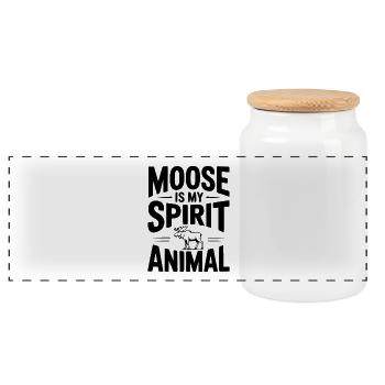 L’orignal est mon animal spirituel - Boîte à biscuits avec couvercle en bois - blanc - Devant