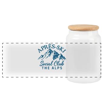 Après Ski Social Club The Alps - Panoramic Cookie Jar with Wooden Lid - white - Front