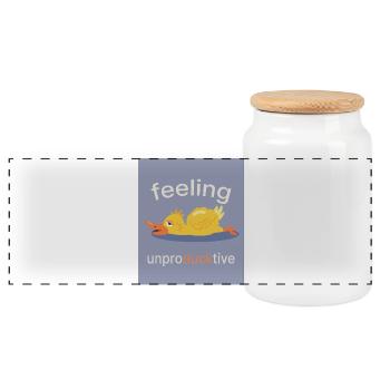 Feeling Unproducktive – Duck Mood - Panorama Keksdose mit Holzdeckel - Weiß - Vorne