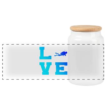 Motif emblématique de la plongée - Boîte à biscuits avec couvercle en bois - blanc - Devant