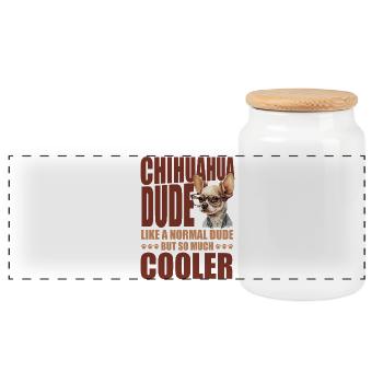 Chihuahua Chihuahueño Chihuahua - Panorama Keksdose mit Holzdeckel - Weiß - Vorne