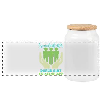 Travailleur social Il n’existe pas d’application sociale pour cela - Boîte à biscuits avec couvercle en bois - blanc - Devant