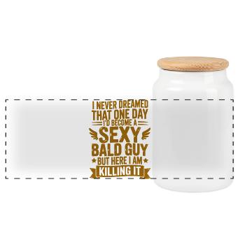 Sexy chauve qui cartonne - Boîte à biscuits avec couvercle en bois - blanc - Devant