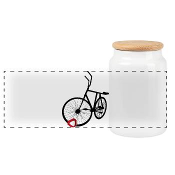 Cycling ball, cycleball, indoor cycling - Panoramic Cookie Jar with Wooden Lid - white - Front