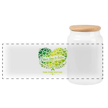 I Have Time to Listen – Mental Health Awareness  - Panoramic Cookie Jar with Wooden Lid - white - Front