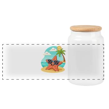 Divertissement de la plage de Sonnenstern - Boîte à biscuits avec couvercle en bois - blanc - Devant