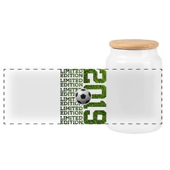7E ANNIVERSAIRE FOOTBALL 2019 ÉDITION LIMITÉE - Boîte à biscuits avec couvercle en bois - blanc - Devant