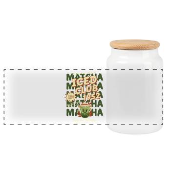 Iced Club 1952 Matcha Tea Taste The Tradition - Panorama Keksdose mit Holzdeckel - Weiß - Vorne