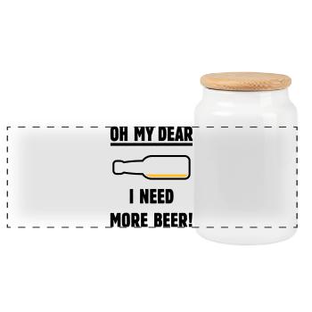 Oh ma chère – j’ai besoin de plus de bière ! (Bière / Mauvais 2C) - Boîte à biscuits avec couvercle en bois - blanc - Devant