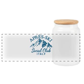 Après Ski Social Club Italie Skiing - Boîte à biscuits avec couvercle en bois - blanc - Devant
