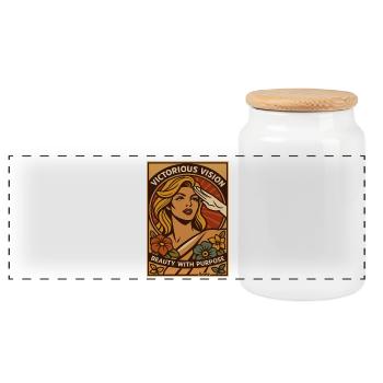 Vision victorieuse : Beauté avec un but - Boîte à biscuits avec couvercle en bois - blanc - Devant