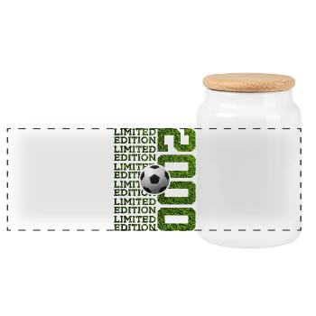 LIMITED EDITION 2000 FOOTBALL 26TH BIRTHDAY - Panoramic Cookie Jar with Wooden Lid - white - Front