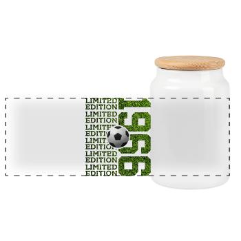 LIMITED EDITION 1966 FUßBALL 60. GEBURTSTAG - Panorama Keksdose mit Holzdeckel - Weiß - Vorne