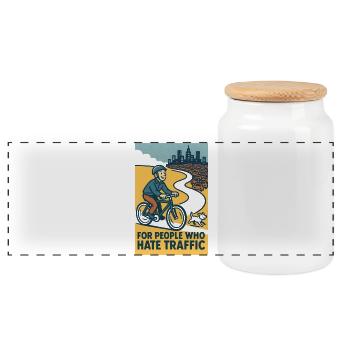 Pour ceux qui détestent les embouteillages | Humour cycliste - Boîte à biscuits avec couvercle en bois - blanc - Devant