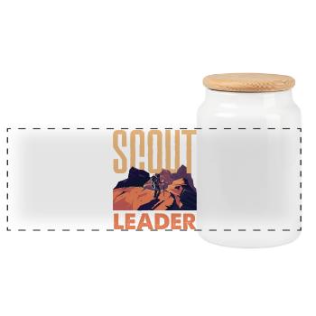 Pfadfinderleiter Scouting Troop Leader Hobby - Panorama Keksdose mit Holzdeckel - Weiß - Vorne