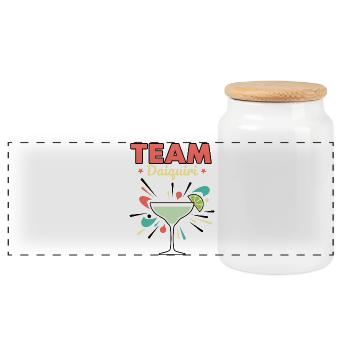 Hen Party Cocktail Team Daiquiri - Panoramic Cookie Jar with Wooden Lid - white - Front