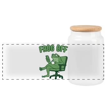Funny Frog gaming at Smartphone Frog off  - Panorama Keksdose mit Holzdeckel - Weiß - Vorne