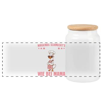 Mama Goose Cook Fête des Mères - Boîte à biscuits avec couvercle en bois - blanc - Devant
