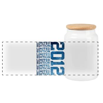 LIMITED EDITION 2012 14 JAHRE 14. GEBURTSTAG - Panorama Keksdose mit Holzdeckel - Weiß - Vorne