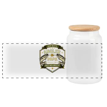 Pêcheur et papa : Pas facile. Mais me voilà ! - Boîte à biscuits avec couvercle en bois - blanc - Devant