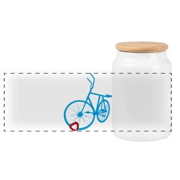 Cycling ball, cycleball, indoor cycling - Panoramic Cookie Jar with Wooden Lid - white - Front
