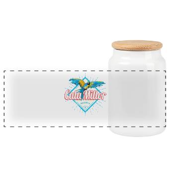 Souvenir des îles Baléares de Cala Millor Majorque - Boîte à biscuits avec couvercle en bois - blanc - Devant