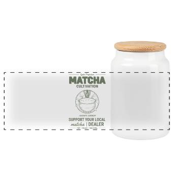 Kyoto Prefecture Matcha Cultivation Support Your - Panorama Keksdose mit Holzdeckel - Weiß - Vorne