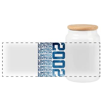 LIMITED EDITION 2002 24 JAHRE 24. GEBURTSTAG - Panorama Keksdose mit Holzdeckel - Weiß - Vorne