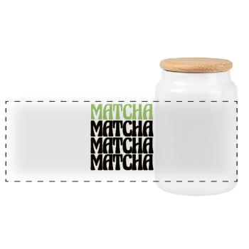 Design rétro de l’amateur de thé Matcha - Boîte à biscuits avec couvercle en bois - blanc - Devant